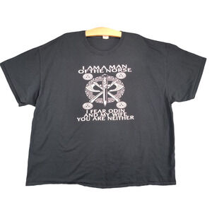 Gildan Heavy Cotton Men's I Am A Man Of The Norse Graphic T-Shirt Black 3XL